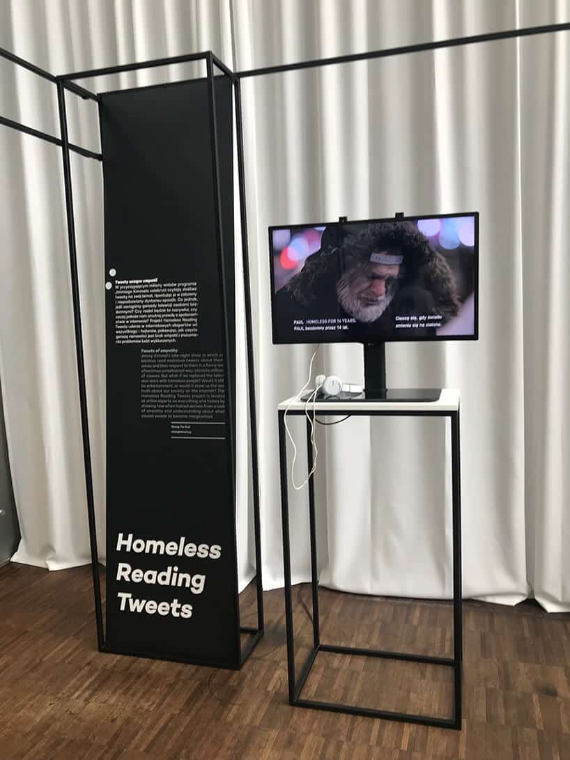 prezentacja projektu Homeless Reading Tweets na Gdynia Design Days 2019