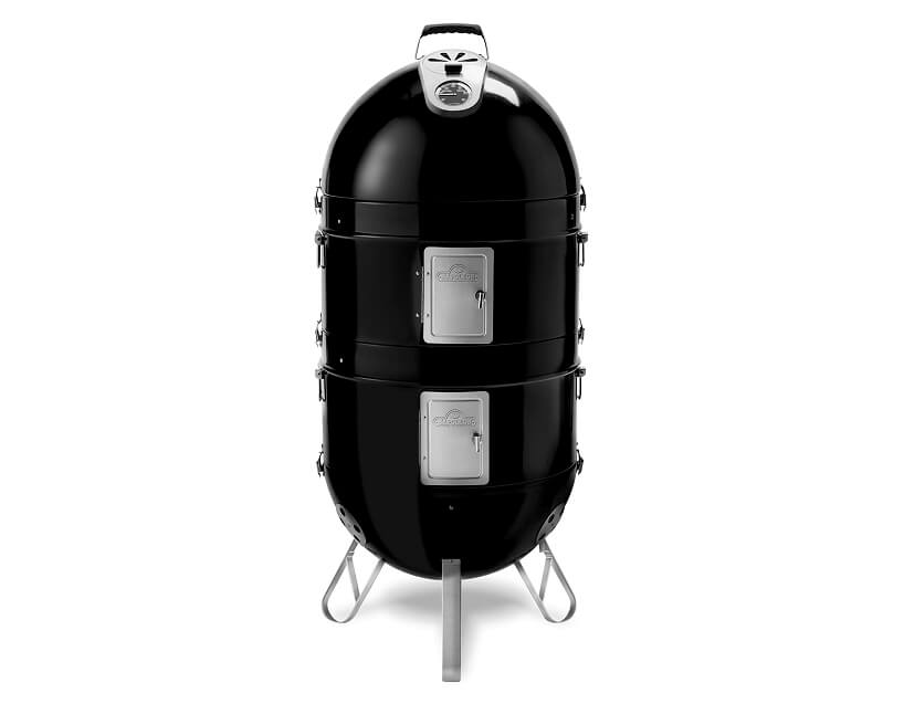 stylowy grill Apollo 300 Charcoal Smoker czarny smukły na trzech nogach