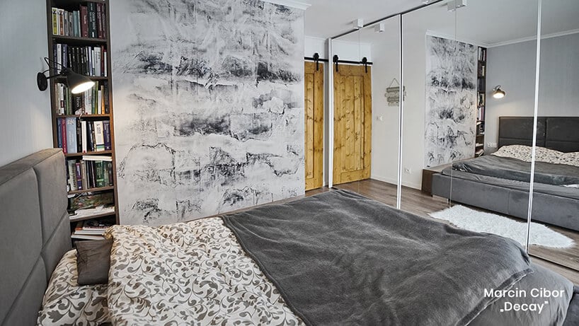 wyjątkowa ściana w sypialnie na wyróżnionym projekcie Glamory 2019